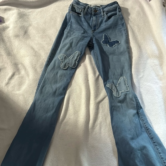Hollister flare jeans.. with butterfly’s - Picture 1 of 3